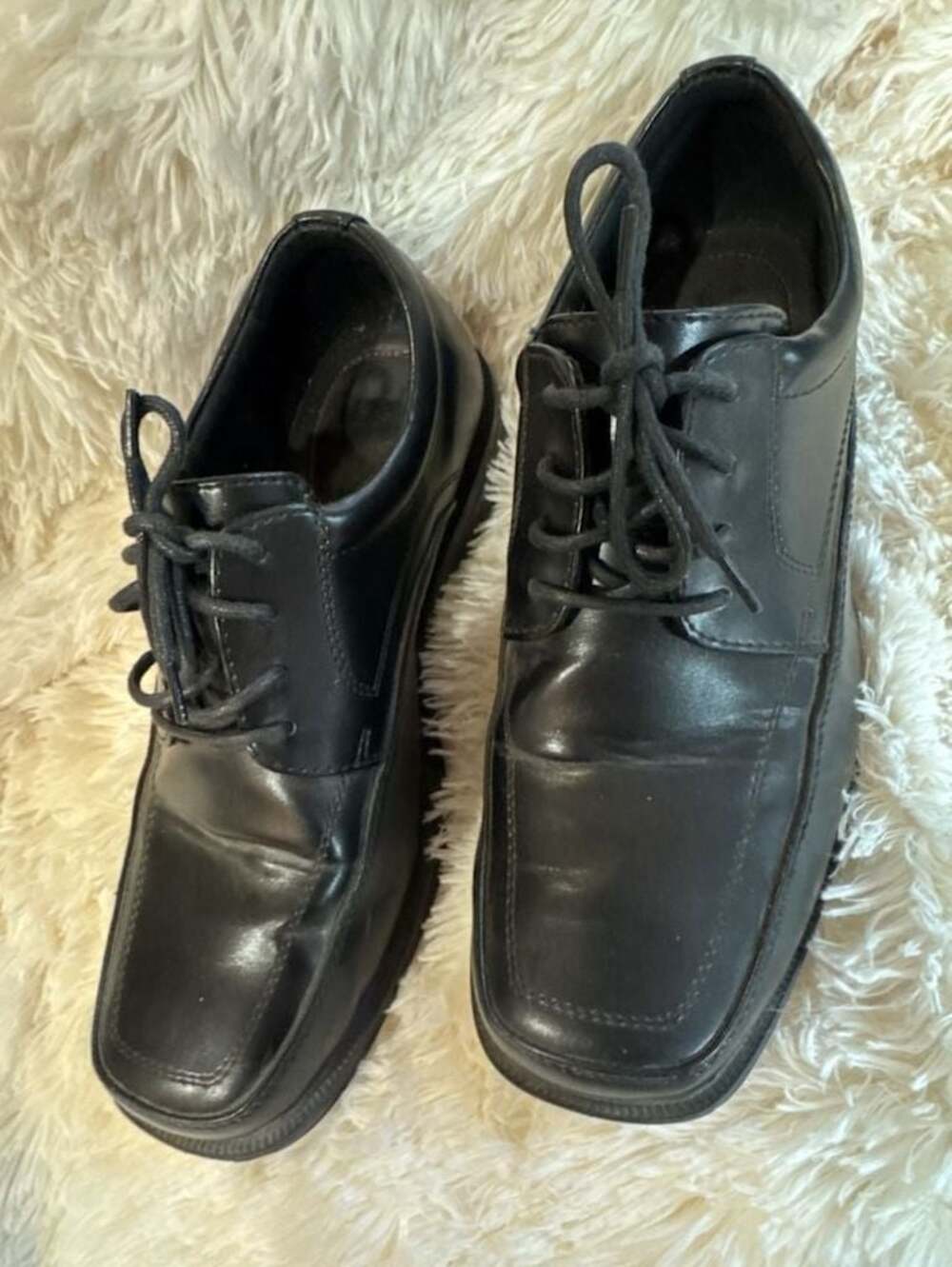 851 Dexter Men's Black Comfort Oxford Square Toe Lace Up Dress Shoes Size 9.5w